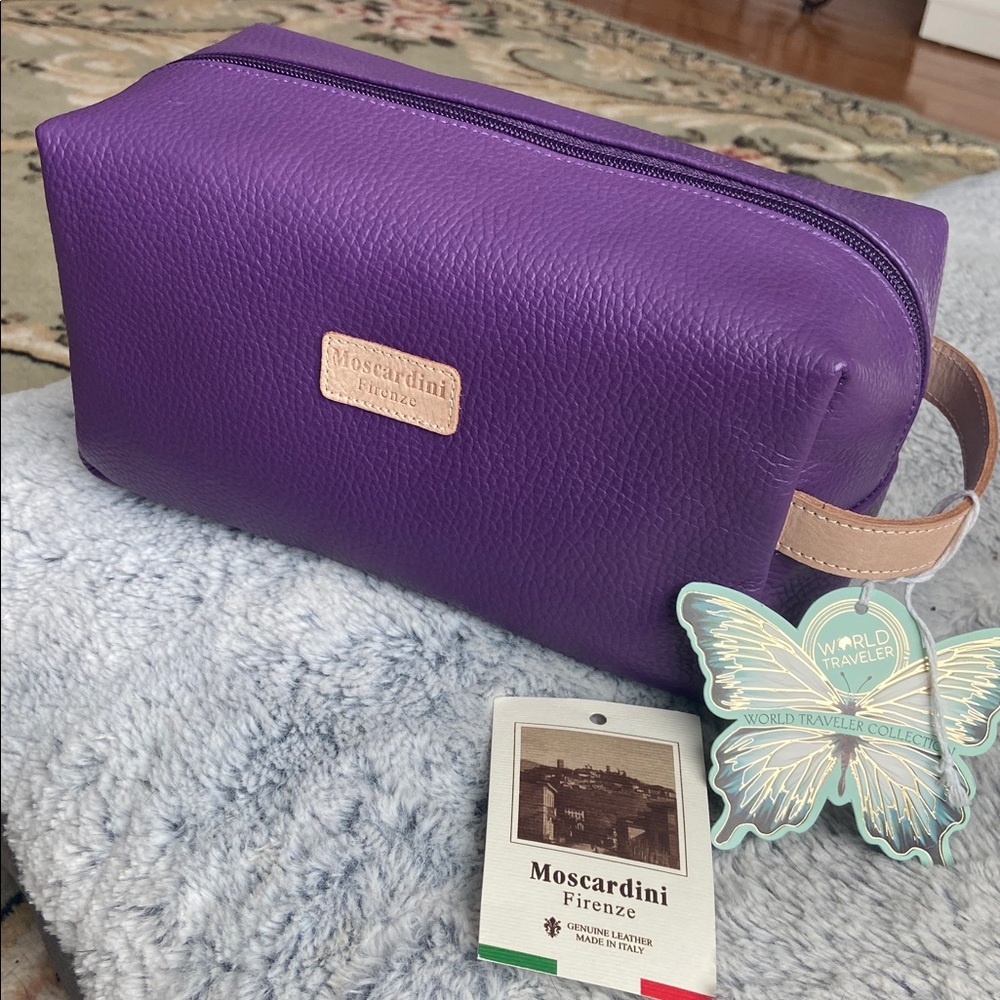 Leather made in Italy Travel/Cosmetic Bag